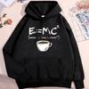 Latte Caffè Energia Formula Divertente Felpa con Cappuccio Uomo Donna Carino Abbigliamento Fitness Modello Felpa Larga Autunno Pullover Felpe per Coppie