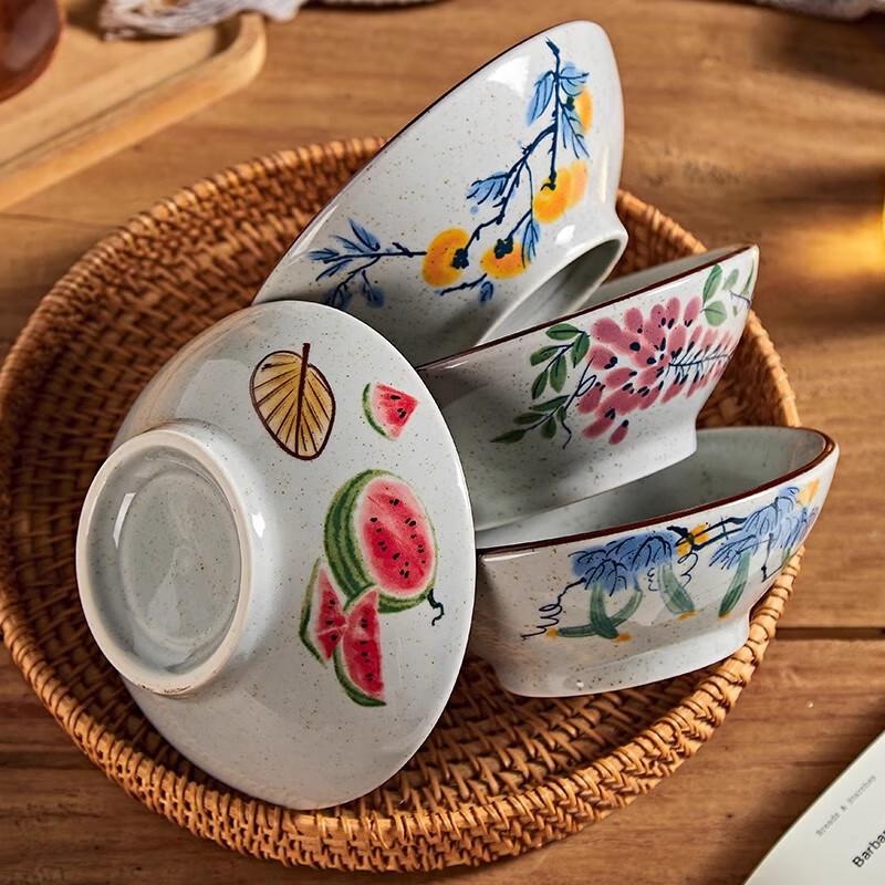 ZISIZ Jingdezhen Underglaze Ceramic 5-inch Bowls (Set of 6)
