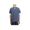 Adidas Graphic Short Sleeve T-Shirt Comfortable Versatile Casual Soft Men T-Shirts Gray Blue KB7749