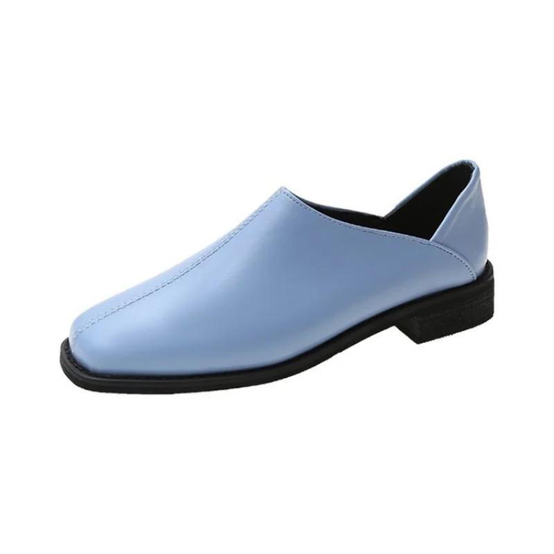 Single Shoes Women's New Women's Shoes Square Toe Small Leather Shoe Two Wear Flats Women's Work Shoes Zapatos De Mujer