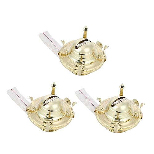 

NUOBESTY Kerosene Lamp Burner Replacement Set of 3 with Wick, Retro Oil Lamp Parts, Antique Lantern Wick Burner, Metal Adjuster, Repair Parts, Interio