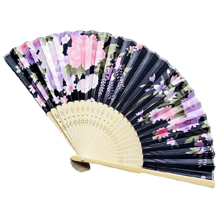Japanese Floral Hand Fan for Music Festival Dance Gift Performances Home