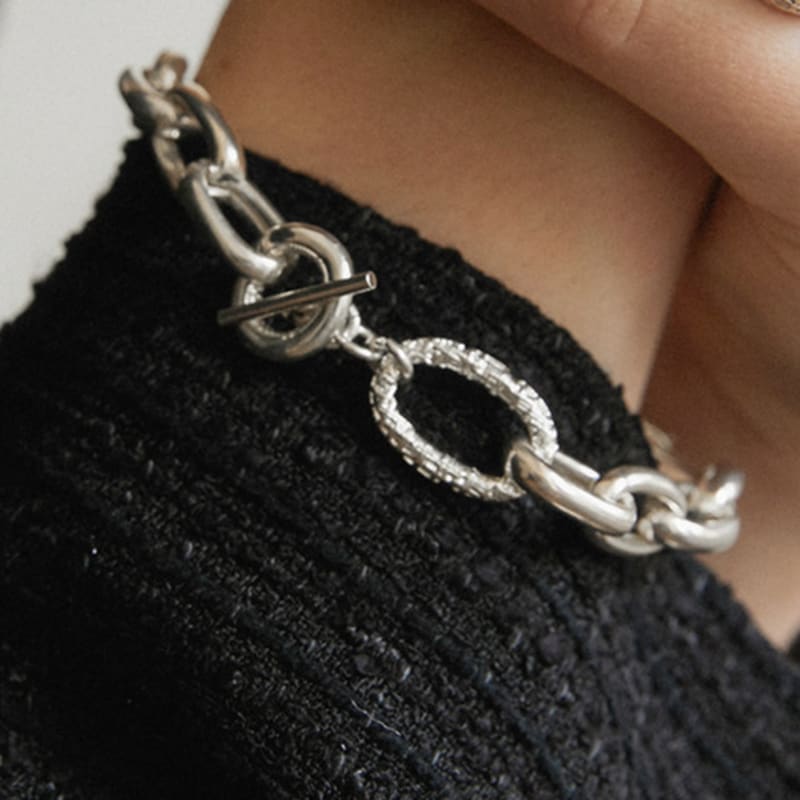 L U I R E tweed chain bracelet