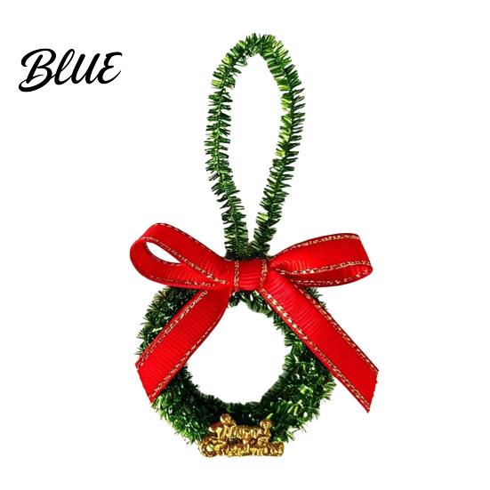 Festive Decor Pendant Mini Christmas Wreath Ornament, Miniature Artificial with Bow, Holiday Hanging Ornaments Pinecone, Xmas Tree for Party