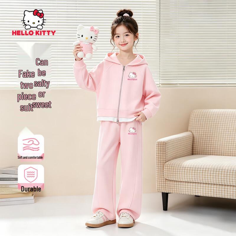 Hello Kitty Girls' Autumn Hooded Zip-Up Set