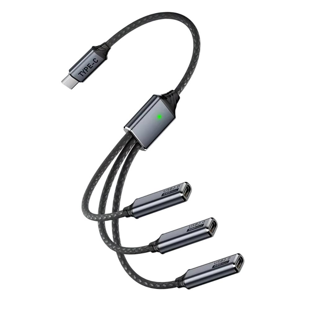 

Type-C 3 in 1 OTG Expansion Cable Data Transfer Charging Splitter for Keyboard Mouse Game Controller