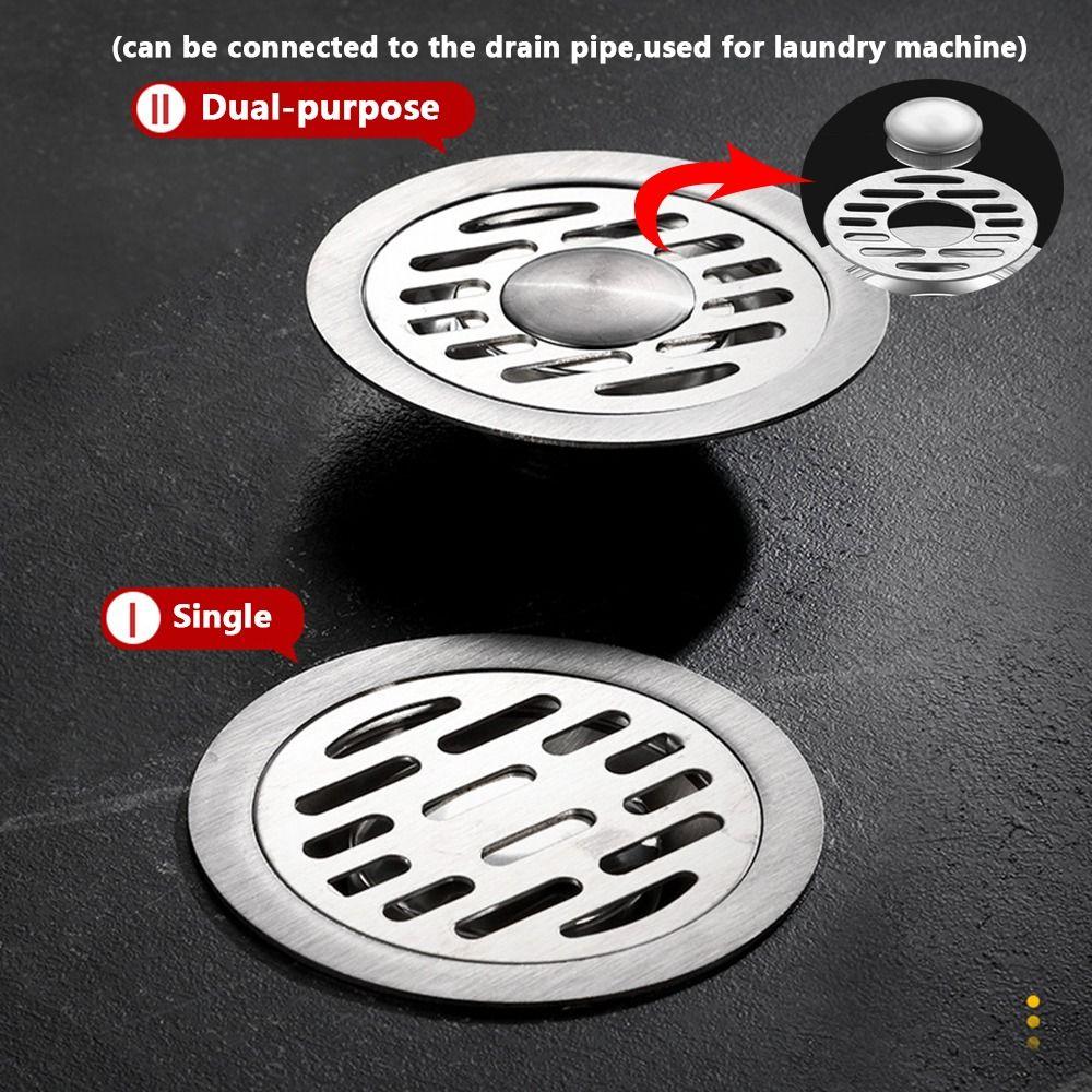 Stainless Steel Round Sink Strainer Cover Hair Catcher Sink Drain Plug  Bathtub