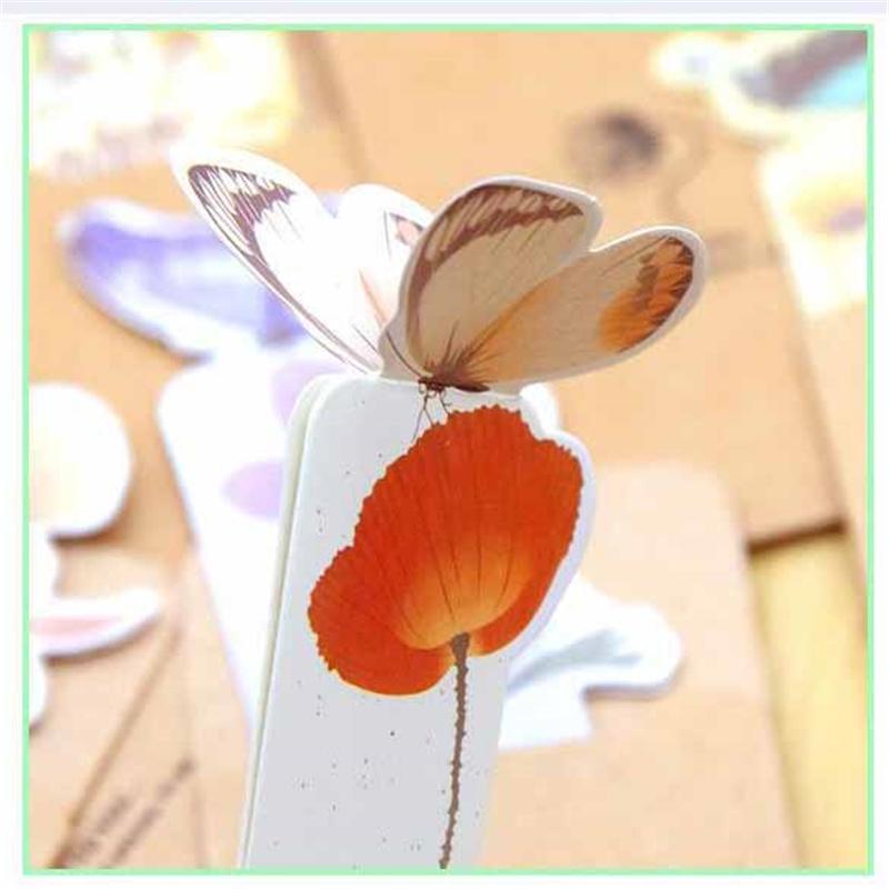 3pcs Cute Cartoon 3D Butterfly Bookmarks Creative Stationery Paper Animal Bookmarks Gift School Office Reading Supplies