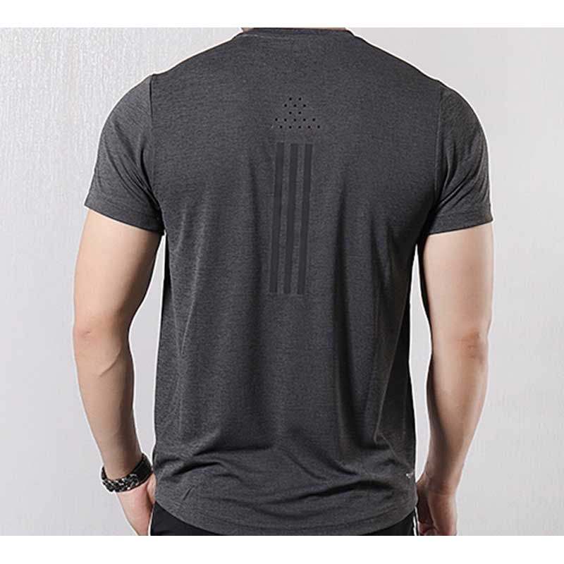 Adidas Running Short Sleeve T-Shirt Men Tops Iron-Grey Black EI6386
