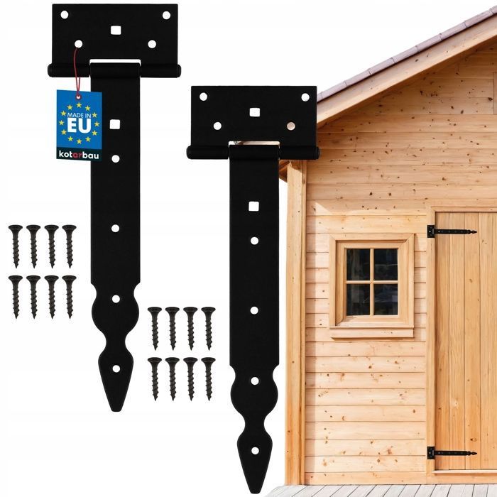 Charnières de porte - KOTARBAU - 250 mm - Acier galvanisé - Revêtement en poudre - 2pcs