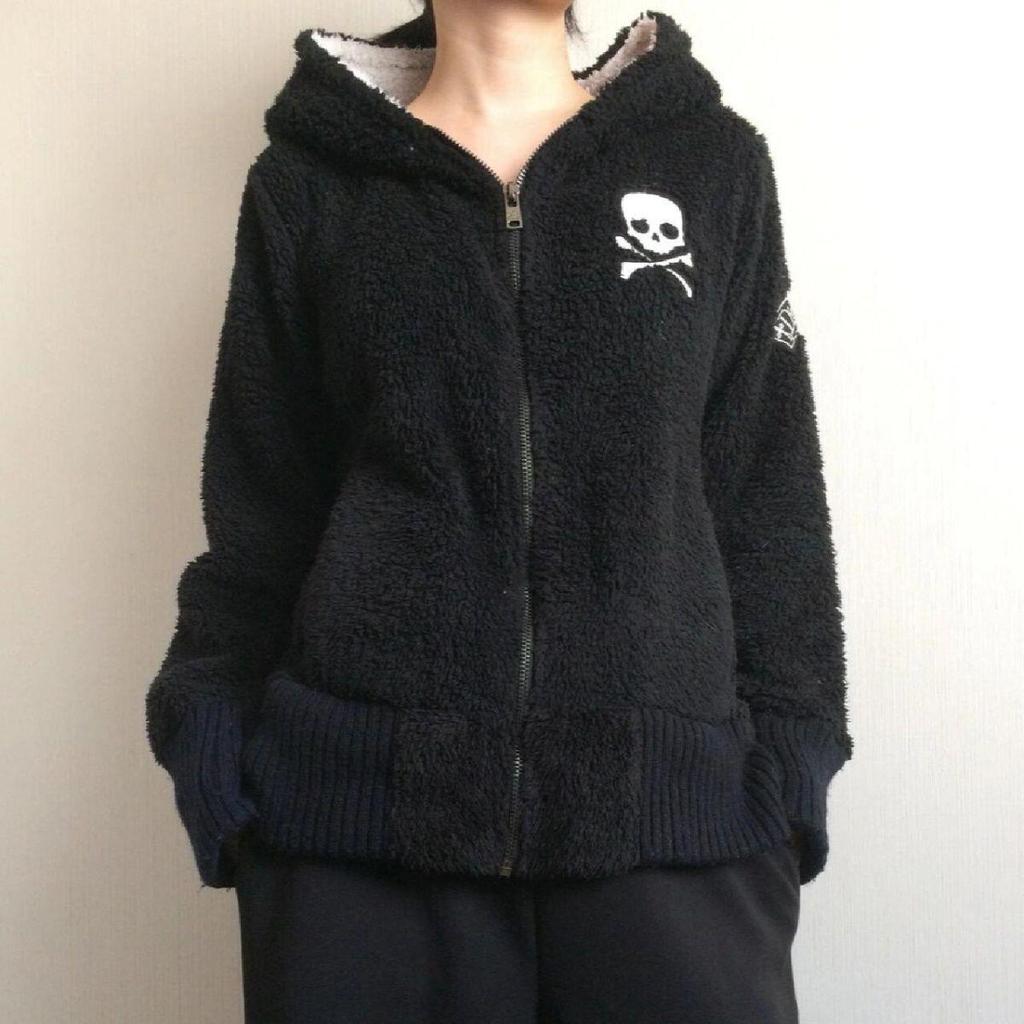VAYLA Y2k Lammjacken Damen Gothic Hoodies Kreuz Totenkopf Grunge Reißverschluss Sweatshirts Vintage Lässige Kapuzenmäntel Harajuku Streetwear