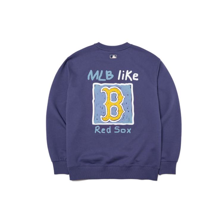 New MLB Boston Red Sox Sweatshirts Unisex Dark Purple 3AMTL0414-43NYL