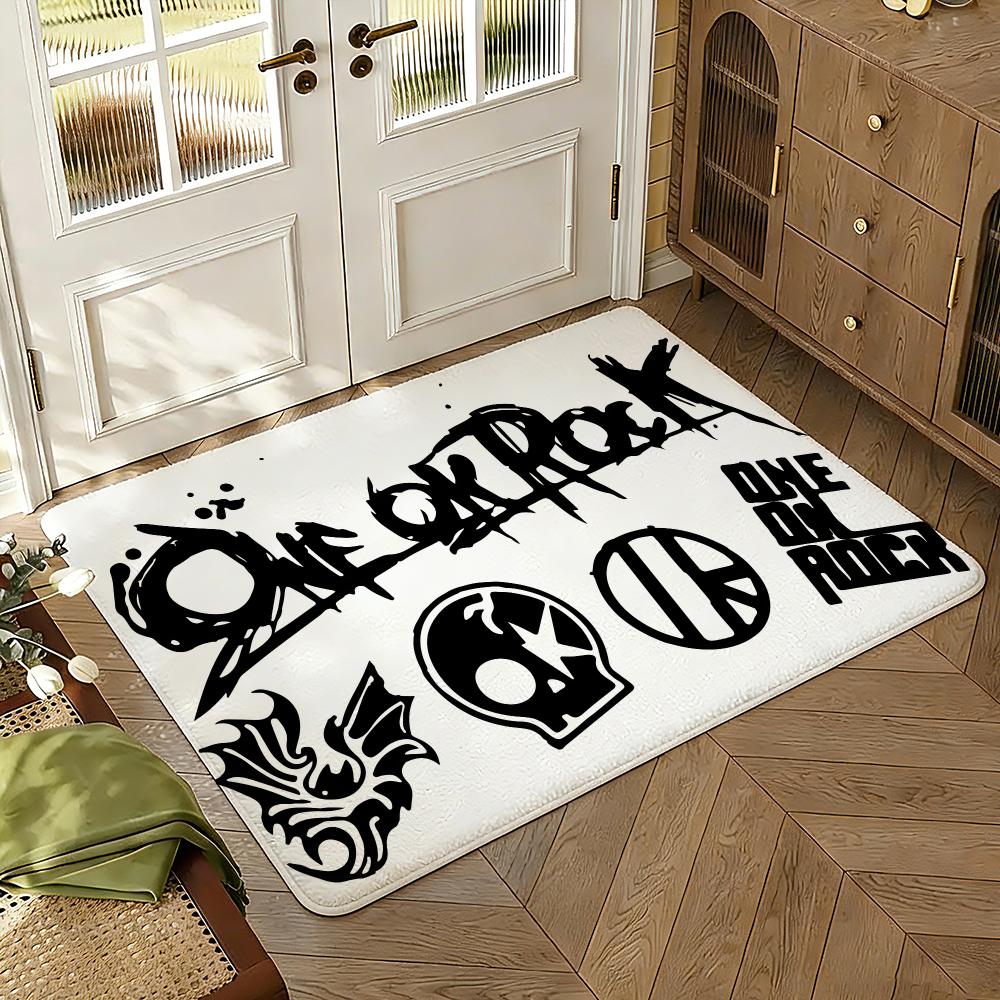 O-ONE OK ROCK Floor Mat Soft Thickened Absorbent Non-Slip Bedroom Living Room Door Mat Home Decor Flannel Rugs