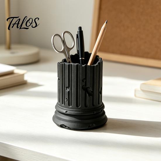 Decorative Pencil Cup for Study Broken Roman Column Pen Holder, 3D Printed PLA Desktop Gaming Table Stationery Organizer Organizer, Industrial