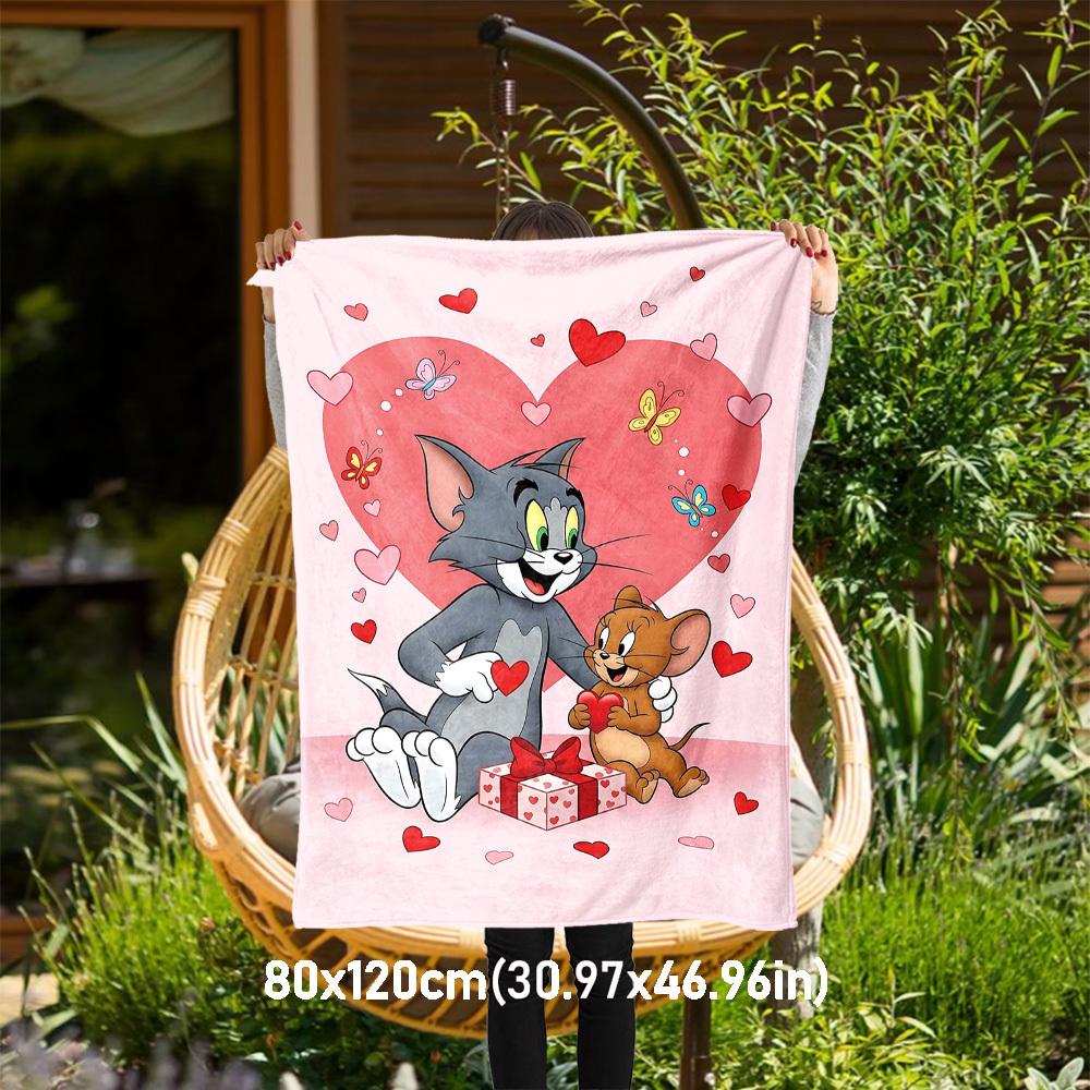 

1pc Tom and JerryOutdoor Flannel Blanket Soft Plush Decor for Picnics, camping,Bedroom, Playroom, or Lunch Breakn1217A 80x120cm(31x47inch)
