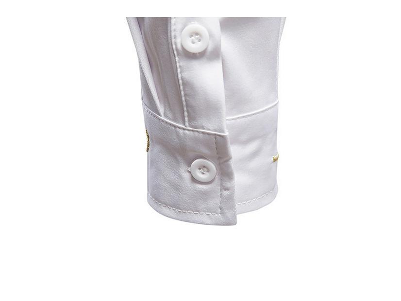 European Hollow-Out Asymmetrical Embroidered Men's Long Sleeve Western Shirt