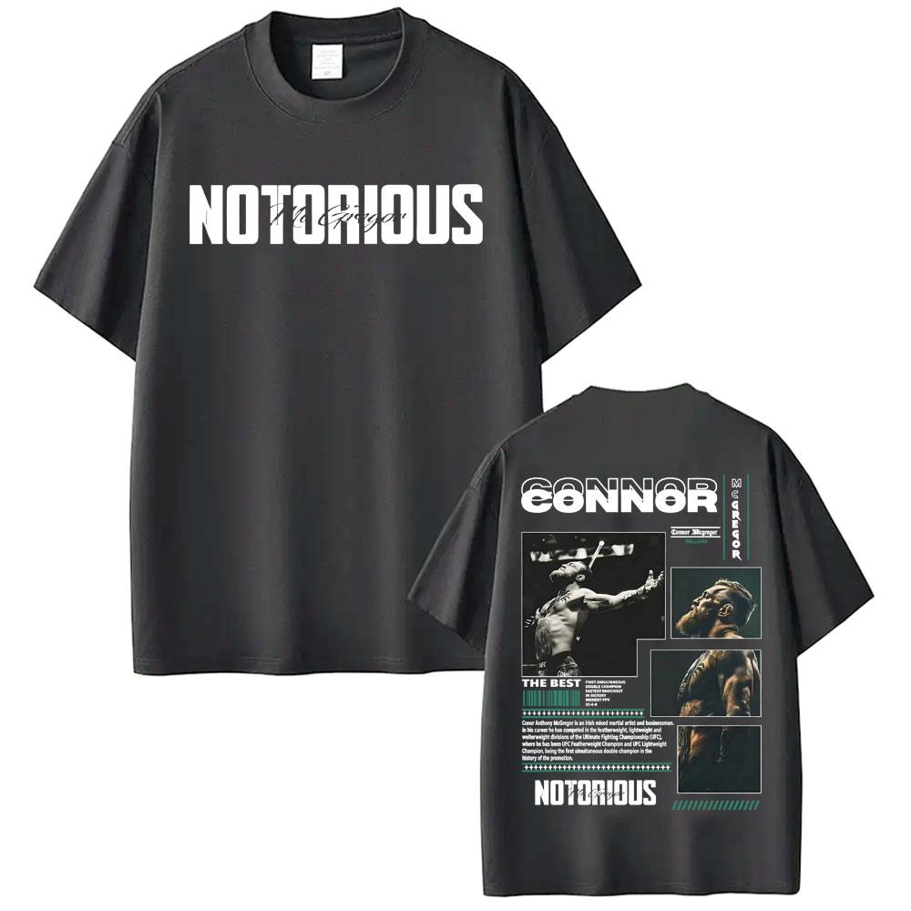 Maglietta Grafica Limitata Connor Mcgregor The Notorious Unisex Moda Donna Retro Classico T-shirt Casual Cotone Oversize T-shirt