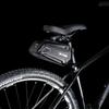1.2L Cycling Tail Bag PU EVA Hard Shell Pouch Reflective Bike Seatpost Storage Bag Can Hung Taillights MTB Road Bike Accessories