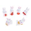 4/6Pcs/Set Cute Cartoon Auspicious Rabbit Micro Landscape Resin Crafts Diy Landscaping Decoration Home Gardening Accessories