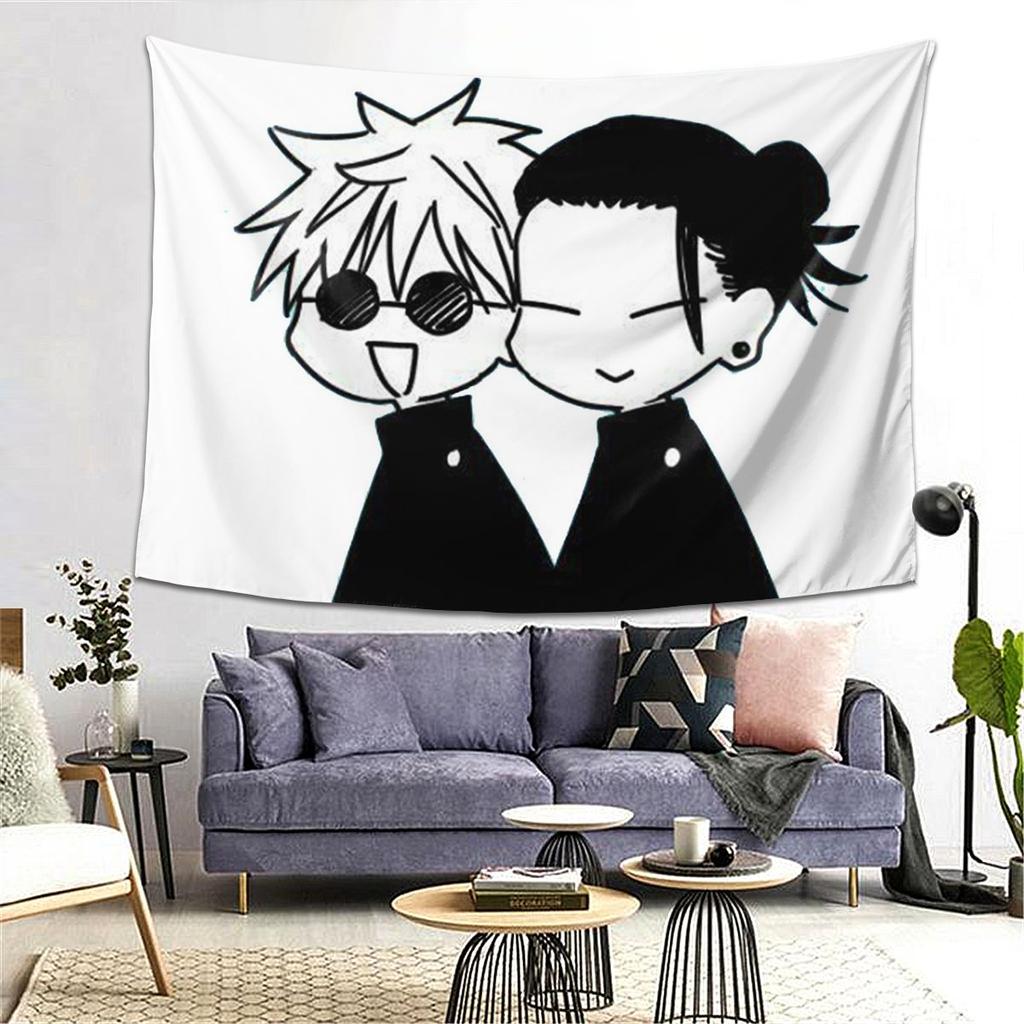 Gojo Satoru And Geto Suguru Tapestry Decor Art Aesthetic Tapestries for Living Room Bedroom Home Wall Cloth Wall Hanging