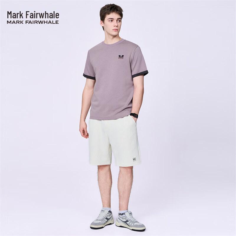 Mark Fairwhale Men's Flocking Embroidery Round Neck T-Shirt
