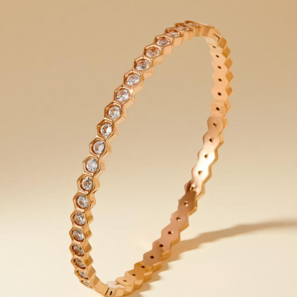 Hexagonal Rhombus Honeycomb Design Niche High-end Bracelet