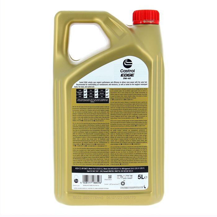 Huile Moteur - CASTROL EDGE 5W-40 - 5L - 5W40