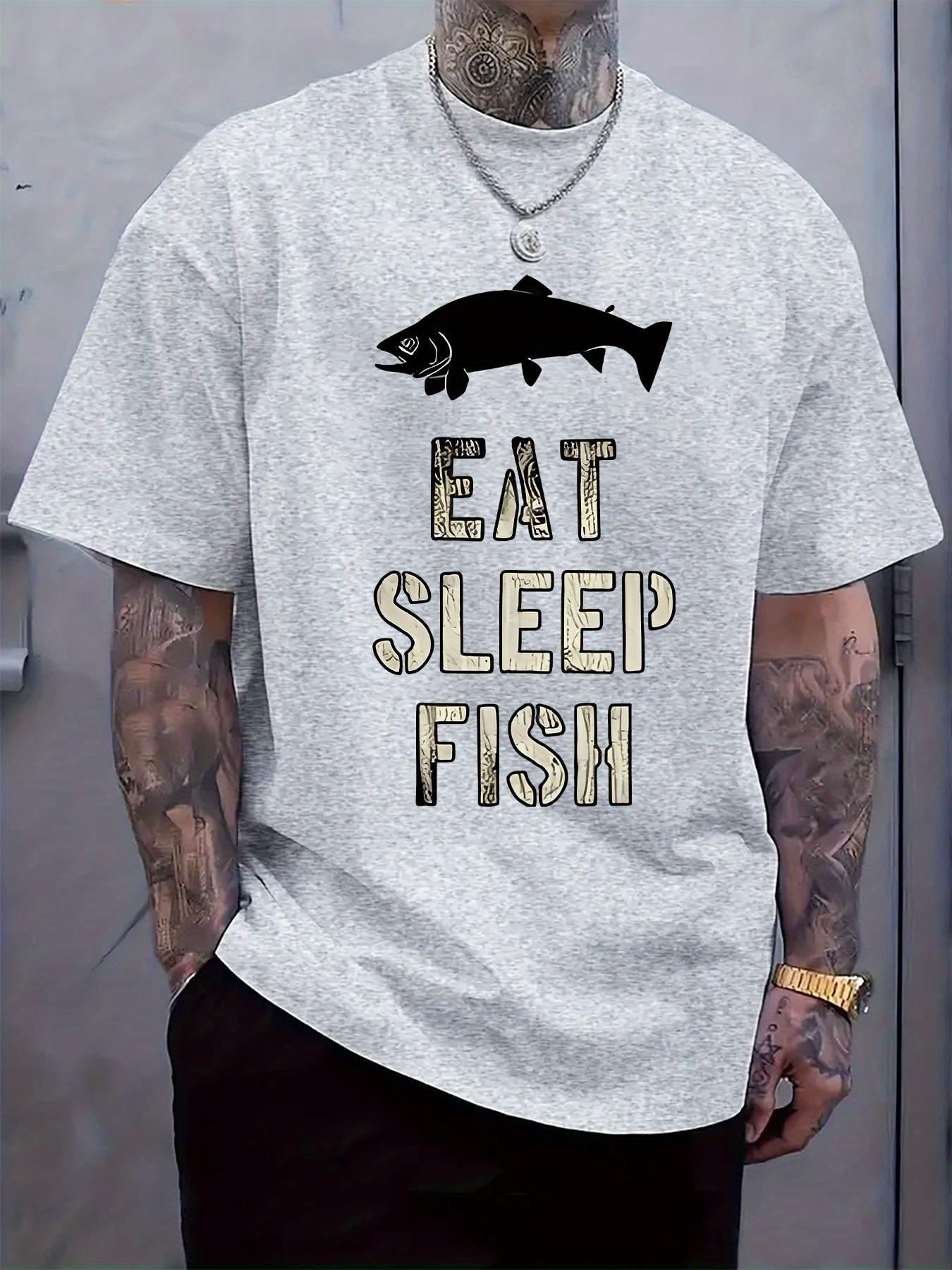 

Eat Sleep Fish Graphic T-shirt - 95% Polyester 5% Elastane Blend M