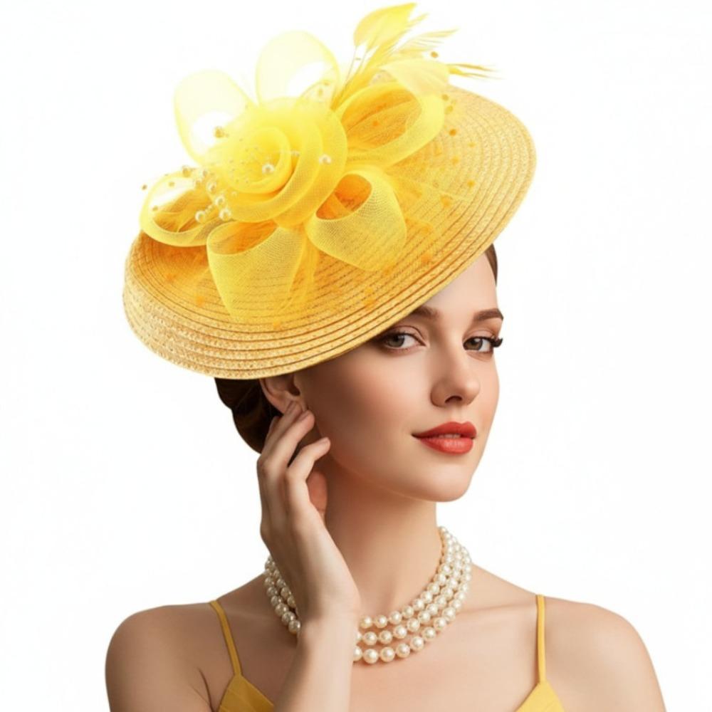 Elegant Mesh Feather Headband Exquisite 1920s Hair Accessories Masquerade Hair Band  Wedding