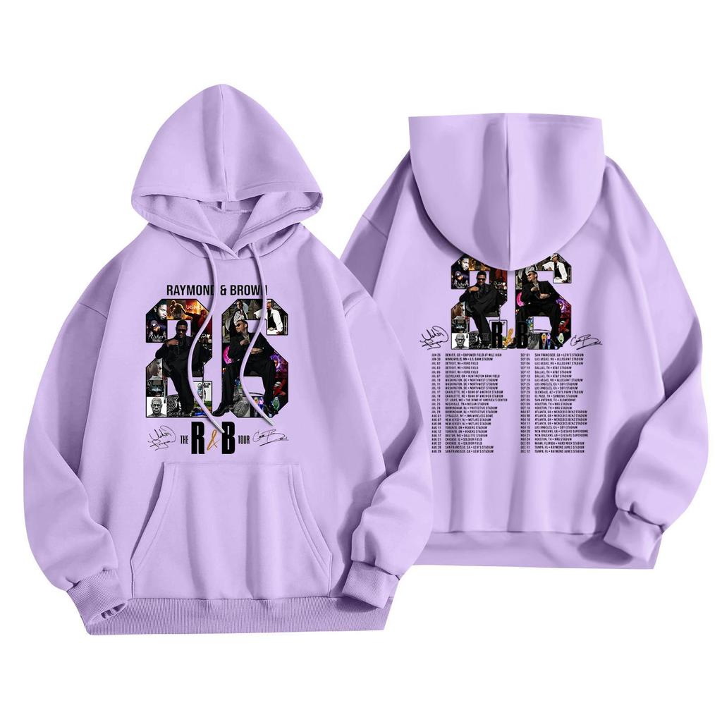 Unisex Casual Hooded Pullover Sweatshirt Long Sleeve Loose Fit Letter Print