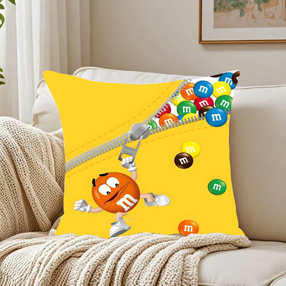 M&M's Chocolate Candy Meme Pillow Case Pattern Printed Pillowcase for Living Room Sofa Cushion Cover & Bedroom Decor