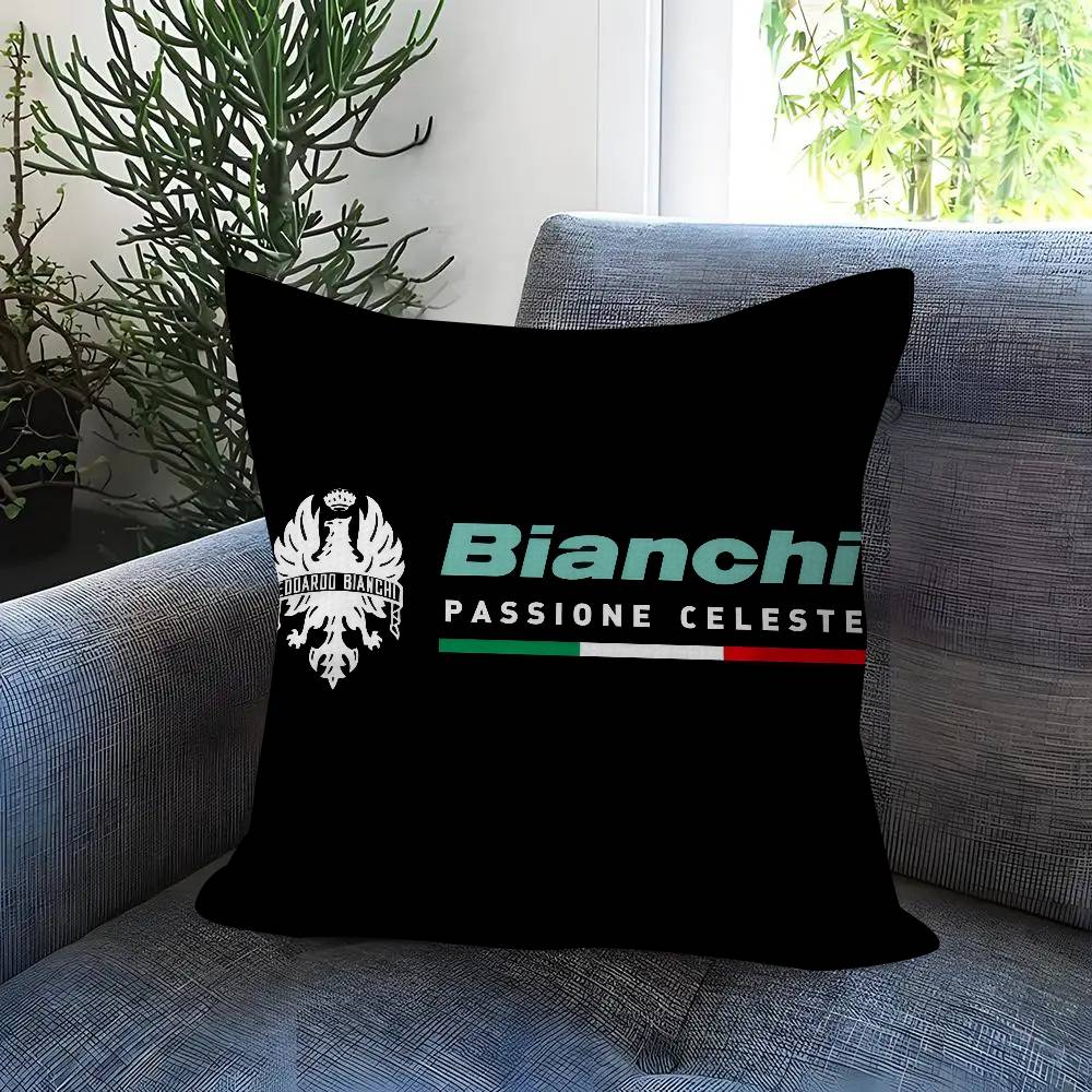 BBBianchiS Bike Logo   Cushion Cover Pillowcase Upholstery Sofa Throw Pillow Home Decor Pillowcas