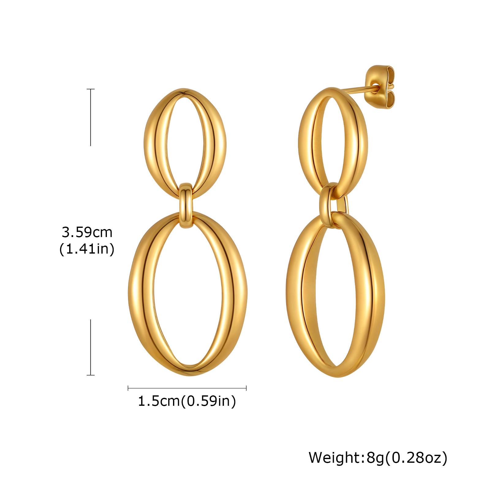 

Vnox O-shaped Dangling Earrings For Women Stainless Steel Geometric Drop Earrings Infinity Statement Jewelry