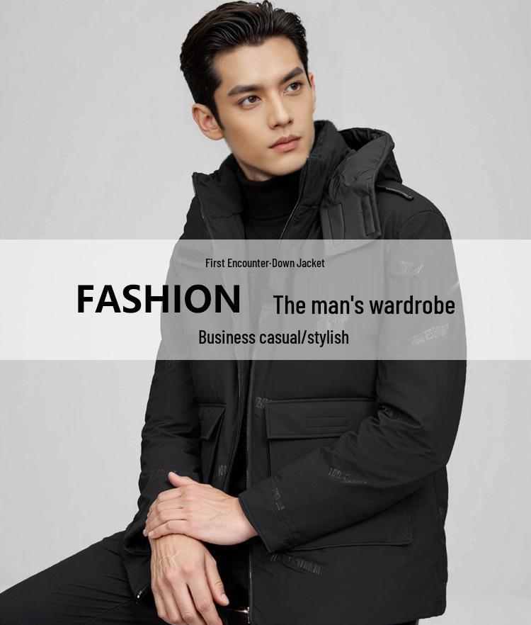 Brand Men's Winter Letter Print Thick Warm Down Jacket Y4L27300
