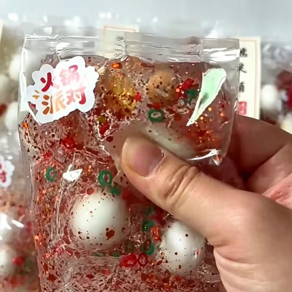 Crunch Sound Squeeze Bag Food Theme Crispy Handmade Balls Crunchy Squishy Ball Kids Adults