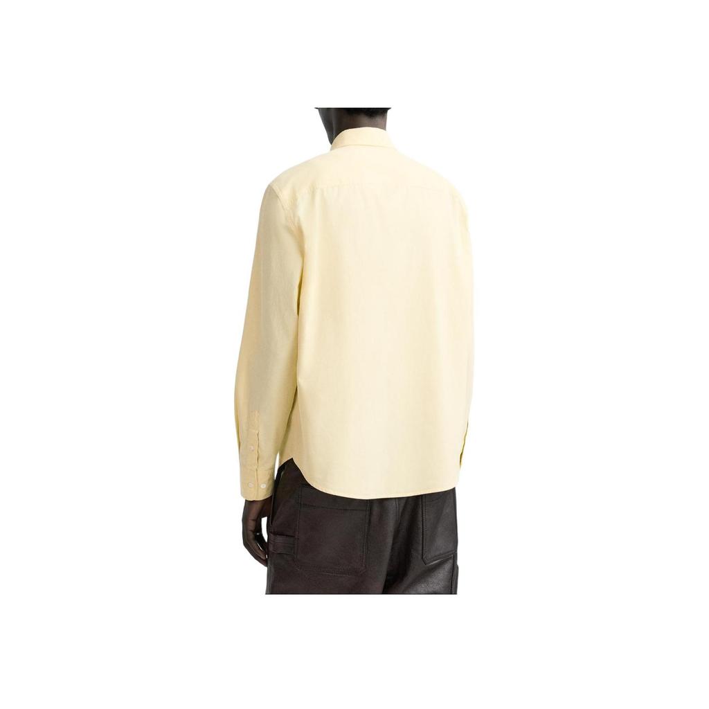 Zara Slim Fit Pocket Detail Satin Feel Long Sleeve Shirt Men shirts Light-Yellow 5369300-321