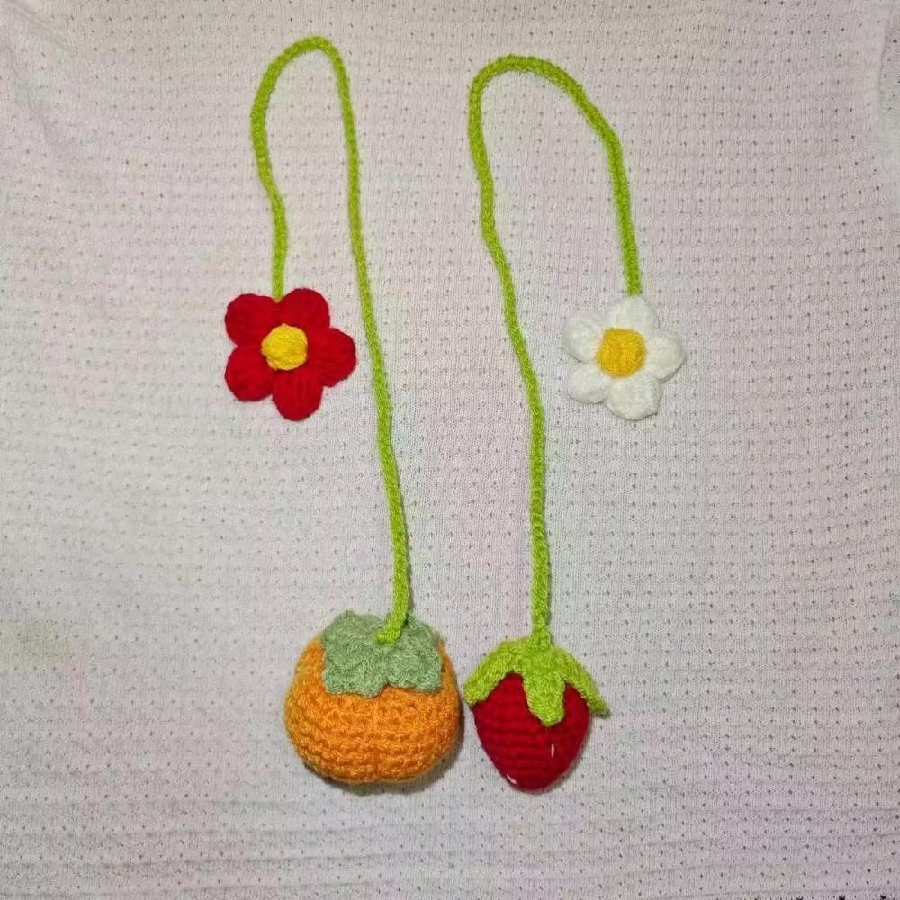 Floral Design Crochet Curtain Tie Back Wool Woven Rearview Mirror Pendant Teachers Gift