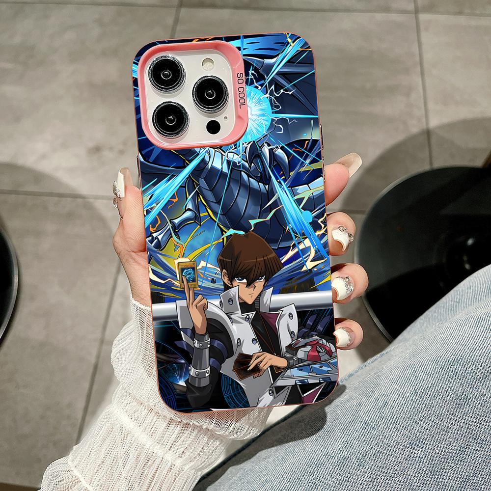Yugioh Seto Kaiba Phone Case for iPhone 17 16 15 14 13 12 11 X XR XS Air Pro Max Plus Pink Colorful Silver Cover