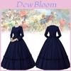 Victorian Civil War Dress For Women With Polyester Fabric Retro Stage Costumes