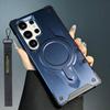 Carbon Fiber Pattern Magnetic Armor Case for Samsung S25 S24 S23 Ultra Plus Edge FE A35 A55 A36 A56 A16 A26 A17 A15 A14