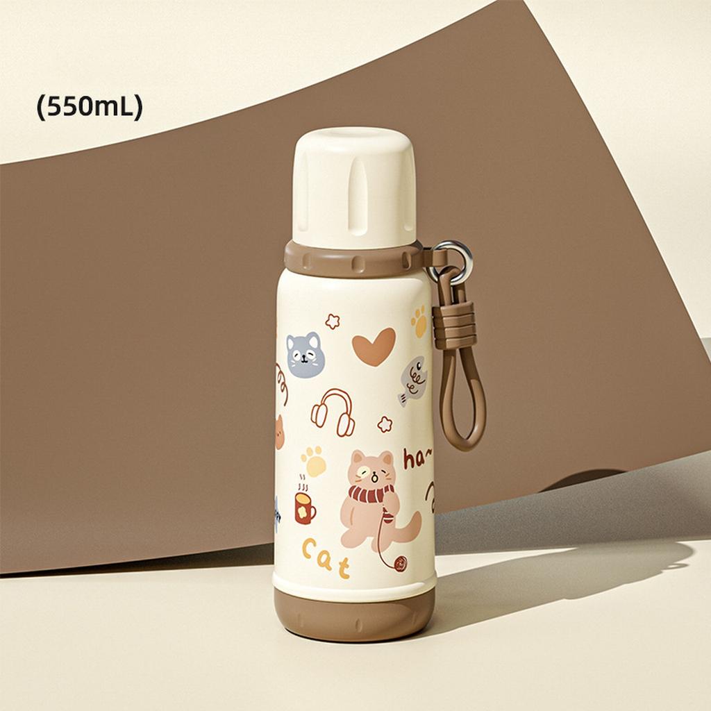 316 Stainless Steel Vacuum Cup, Portable with Carrying Strap, -up Straw, Outdoor Sports Water Bottle/13.5 Oz