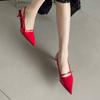 Fashion Bailamos 2024 Fashion Brand Design Buckle Women Pumps Point Toe Slip On Work Shoes Low Heel Spring Autumn Party Wedding Shoes Mu