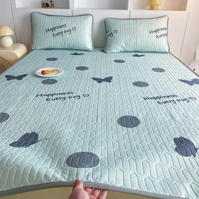 

Популярный в 2025 году простой, свежий и прохладный шелковый коврик из латекса с цифровой печатью на ощупь прохладный и гладкий 120x200cm 2pcs