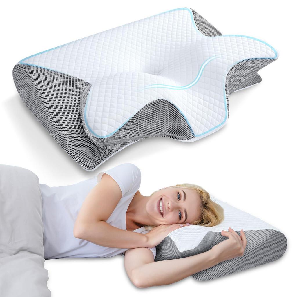 Memory Foam Cervical Pillow - Ergonomic Neck Support, Slow Rebound Butterfly Design