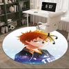 1pc Haikyuu Hinata Shoyo Anime Design Round Carpet - Office Chair Mat, Non-Slip Rug for Home Decor, Seasonal Gift, Suitable for Office, Living Room