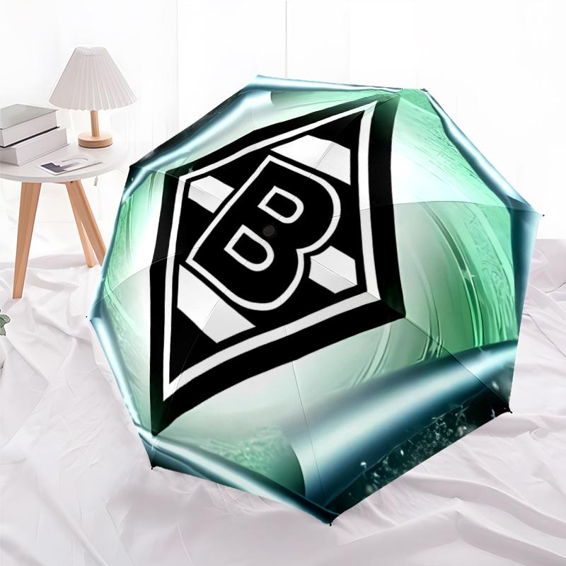 Printed Borussia Monchengladbach logo Printed Folding Umbrella,Outdoor,Leisure,And Travel Umbrella,Durable Umbrella Fabric,Birthday And Holiday Gift