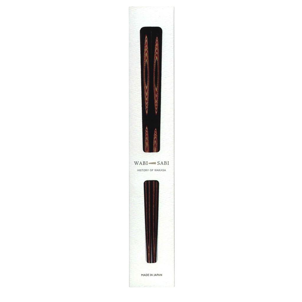 Tanaka Hashiten Gold 23cm Wabi-Sabi Chopsticks, Ring, No. 605029, Black,