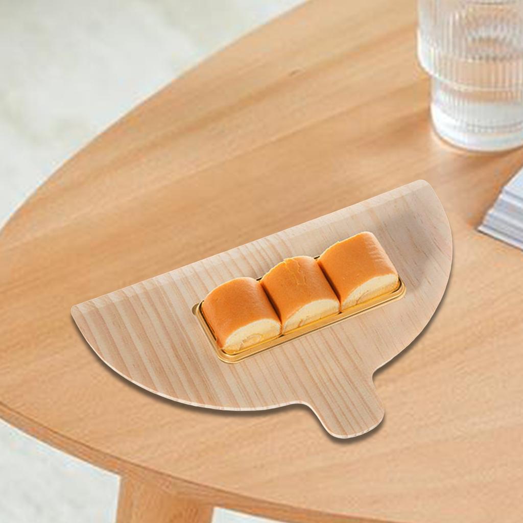 Set Of 4 Natural Wood Pizza Paddles with Ergonomic Handle Half Round Board for Baking Breads Suchis Cooking Tool