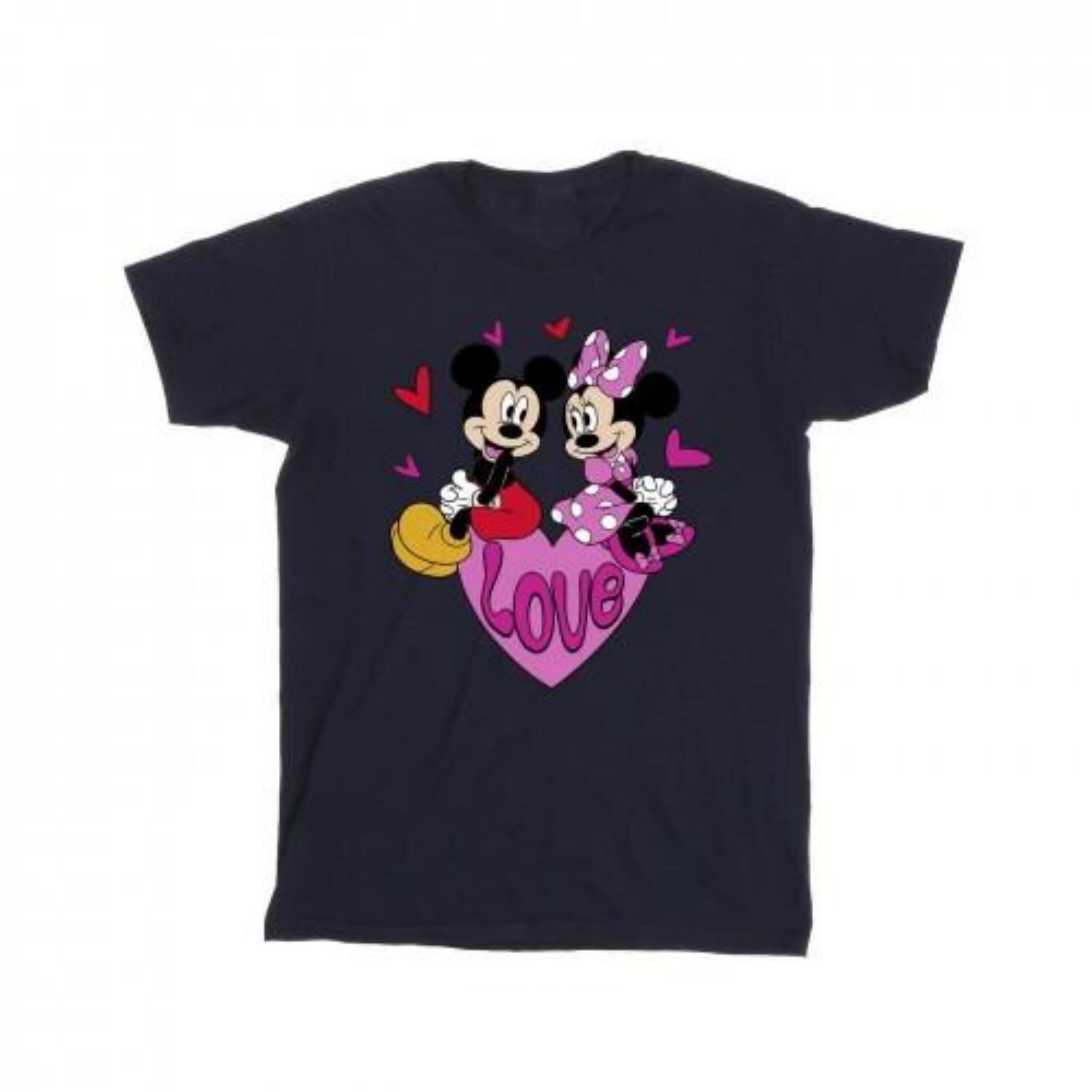Disney Boys Love Hearts Mickey & Minnie Mouse Hearts Cotton T-Shirt XXXXL