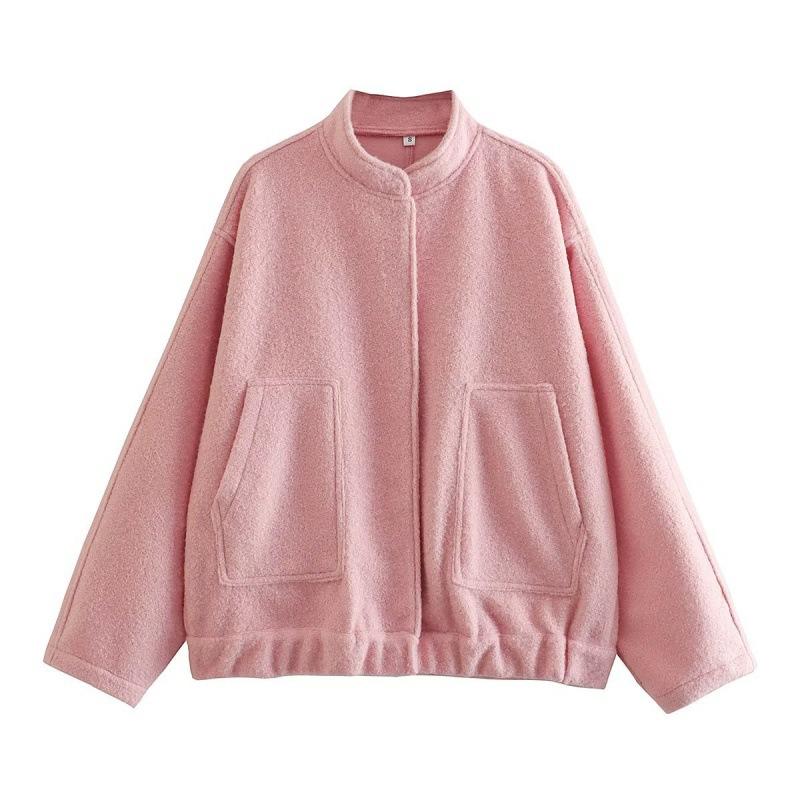 Woman Tweed Jacket Coat Fluffy Plush Jackets for Women Bomber Jacket Coat Autumn Winter Black White Demi-season Jacket